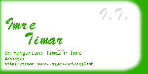 imre timar business card